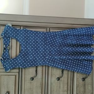 Rebel sugar Xs dress. Dark blue with white stars, flowy/ stretchy material!